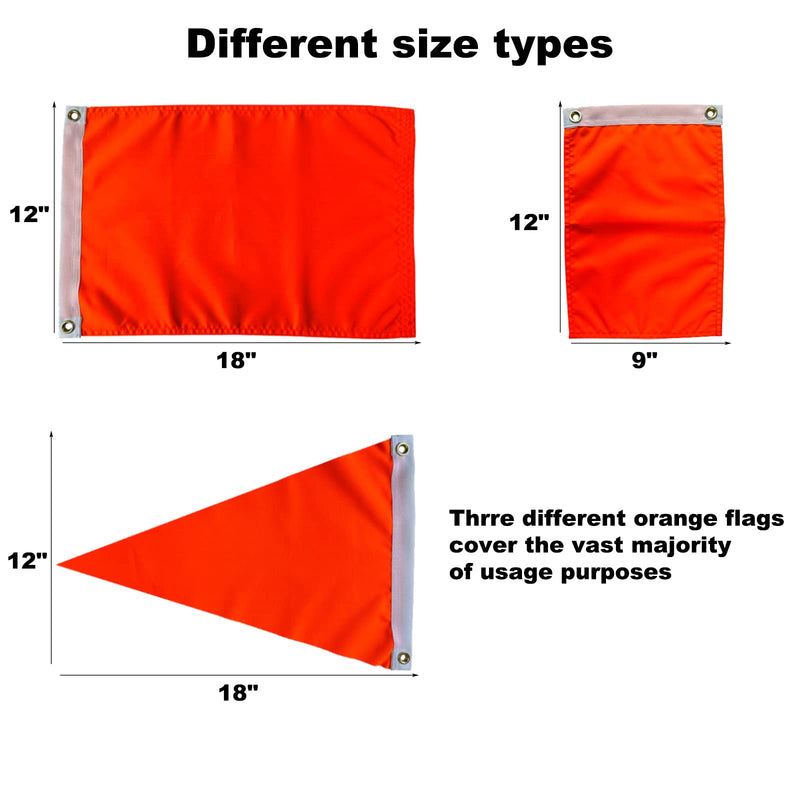AZCOVER Orange Flag, 9x12 Safety Flags Heavy Duty Polyester ATV Flags with 2 Brass Grommets, High Visibility Orange Banner for Boat, Bicycle, Yacht, Whips, Car, Dune 9x12 Inch Orange Flag