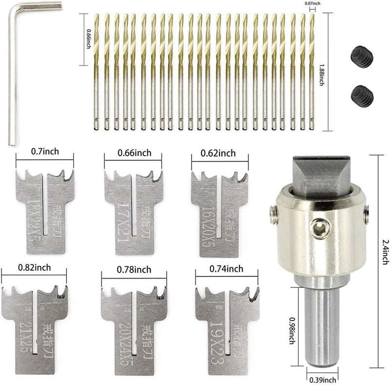 30 PCS Ring Drill Bit Set 16-21 mm Blades Wooden Ring Maker Steel Wood Bead Drill Bit for DIY Rings Making, Woodworking Tool Kit, Wooden Bead Maker Beads Drill Bit