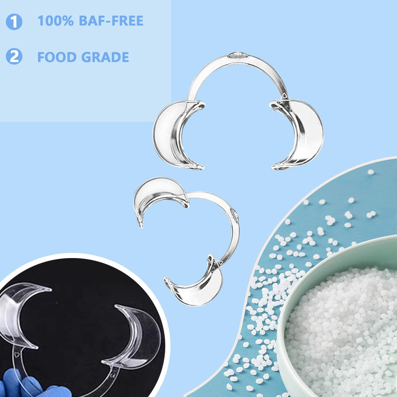 30-Pack Dental Cheek Retractors，Mouth Retractor for Teeth Whitening，Size S M L Transparent Dental Mouth Opener,BPA-Free，for Dentist, Party, Dental Lip Cheek Retractor for Mouthguard Challenge Game
