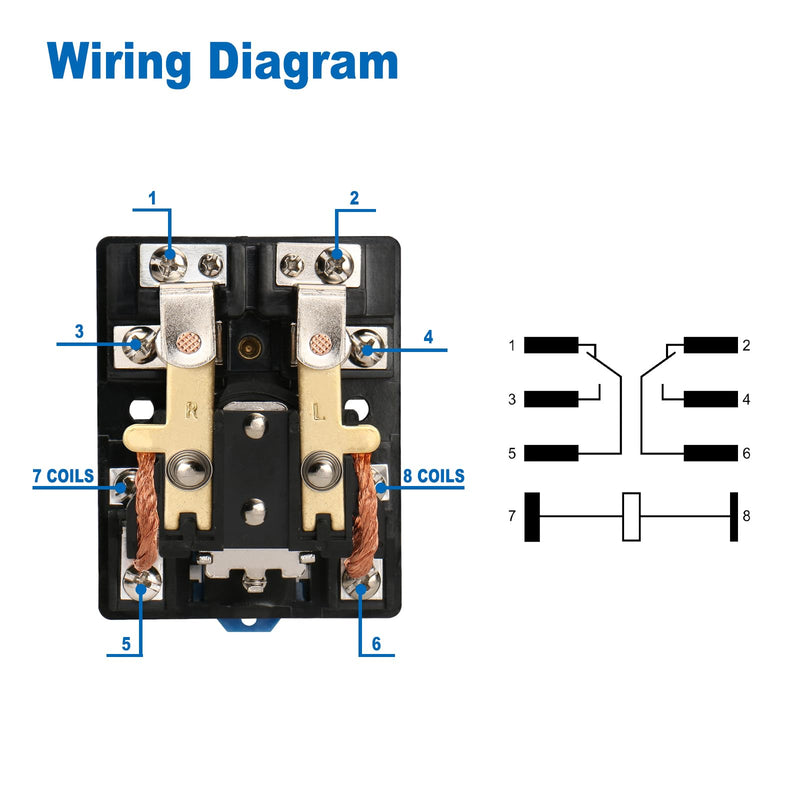 Baomain High Power Relay JQX-62F-2Z 110V AC 80A DPDT 2NO 2NC Electronmagnetic Relay, 35mm Rail Mount
