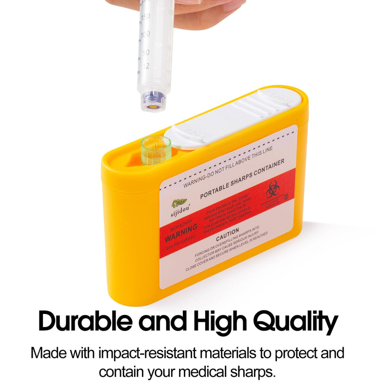 Portable Sharps Container Designed for Safe and Easy Disposal of Insulin Needles, Pen Needles, and Other Medical Sharps While Traveling Or at Home (6 Piece) 6