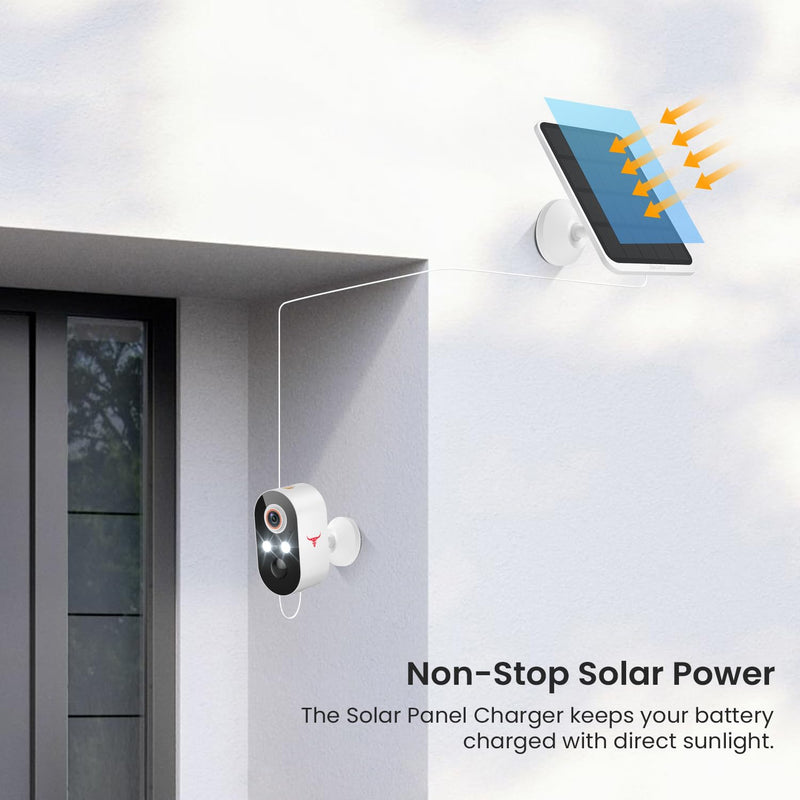 1080p Wireless Security Camera with Solar Panel, AI Human Detection, 2-Way Talk, Night Vision, Cloud Storage (Sold Separately), Battery Included, Home Security, 2.4GHz WiFi Only (2 Pack) 2 pack