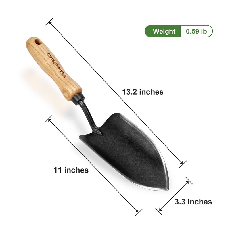 Garden Hand Trowel, Stainless Steel Planting Shovel with Wooden Handle, Ergonomic Design for Gardening and Digging