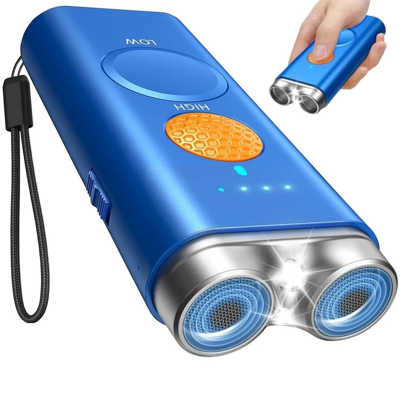 Dog Bark Deterrent Device 3 in 1 Ultrasonic Anti Barking Device with Dual Emitters 50ft Range Rechargeable Portable Training Tool with 2X Power Safe Bark Control for All Breeds Indoor outdoor (BLUE) BLUE