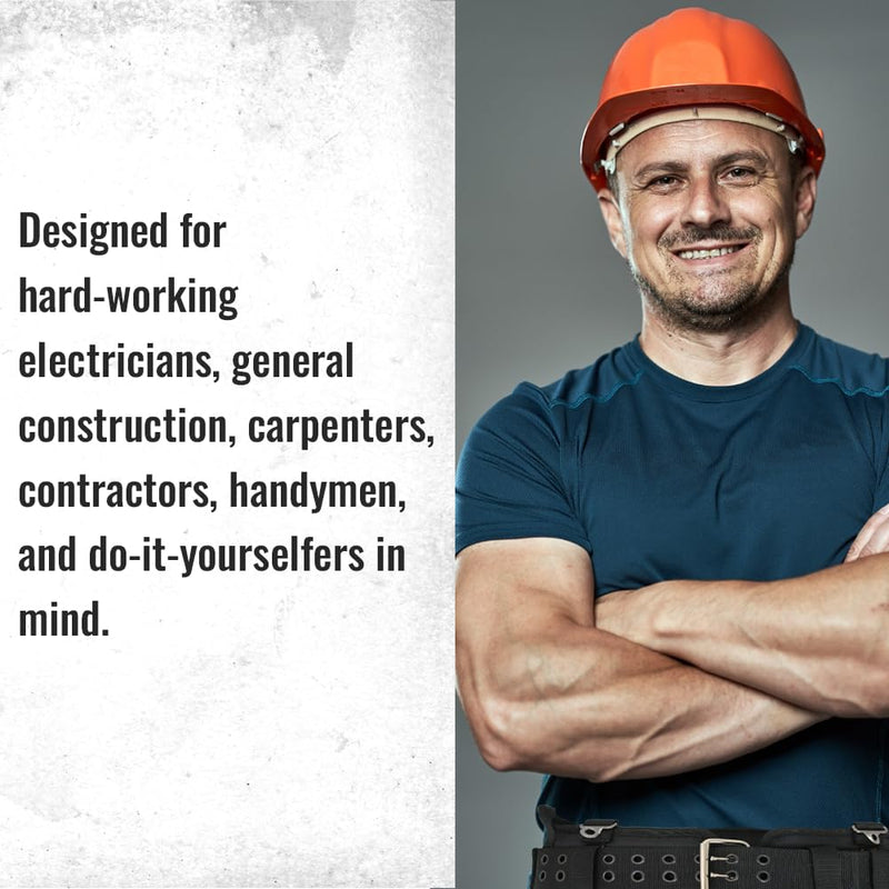 WOLF WTH2110 Heavy-Duty Ballistic Padded Tool Work Belt | Compatible w/Pouches, Holsters & 4-Point Suspenders | Body Waist Comfort Lightweight Breathable | Contractors Handyman | Tongue Buckle Medium