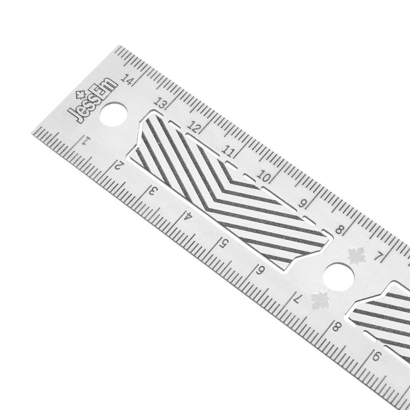 JessEm 07414 Stainless Steel 150mm Precision Ruler with Patented Flex Grip and Fade Resistant Markings