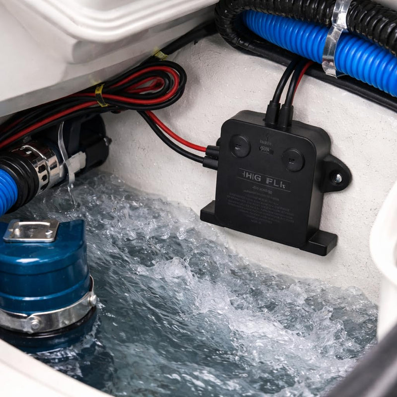 CHICIRIS Marine Bilge Pump Sensor, Auto Alarm Accurate Water Level Switch ABS Material DC 12V 24V 60°C Max Temperature for Boats Ships Yachts