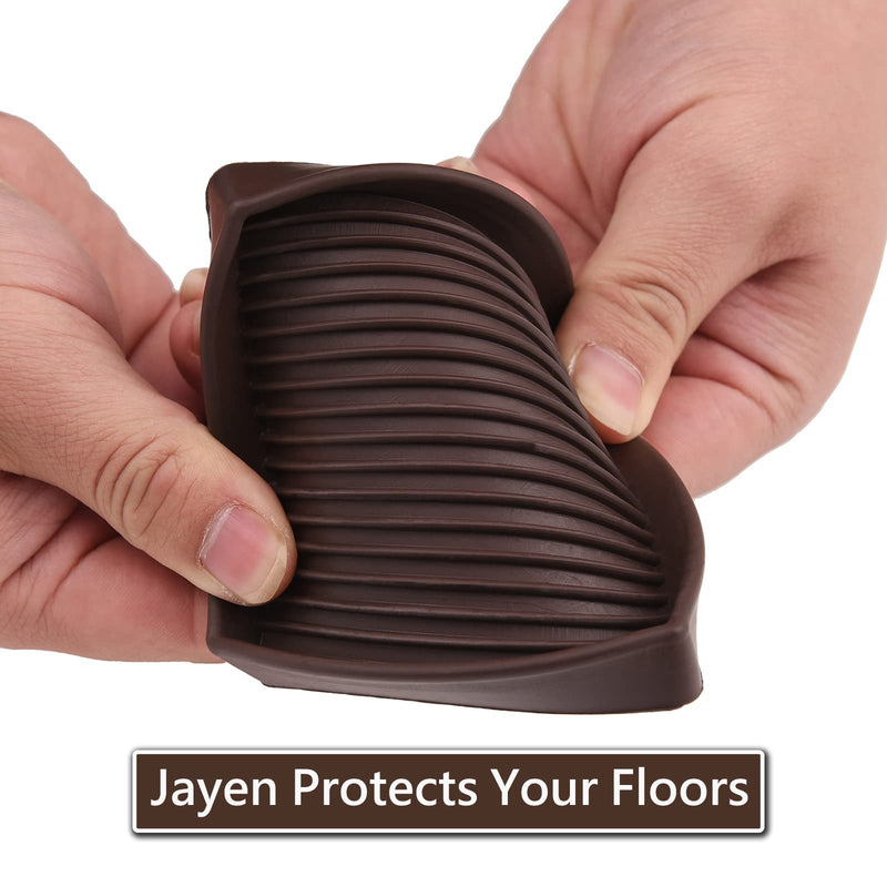 3x3 Square Rubber Furniture Caster Cups, Anti-Sliding Furniture Pads Bed Stopper Floor Protectors with Grip - Protect Any Flooring 3"x3" 4 Pcs Bronwn
