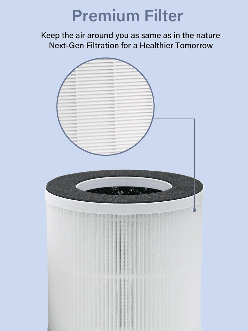 2-Pack Replacement Filter Compatible with Airthereal Day Dawning ADH80 Air Purifier, 7-in-1 Cylindrical Composite Filter with Activated Carbon Layer