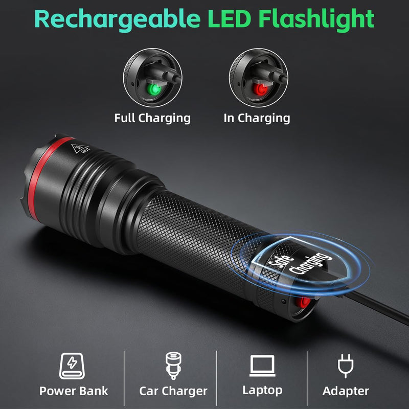 6Pack Rechargeable Flashlights High Lumens, Small Flashlight Powerful, Mini LED Flashlight Rechargeable, Handheld Tactical Flash Light, Super Bright Pocket Flashlights for Home Emergency Camping 6Pack