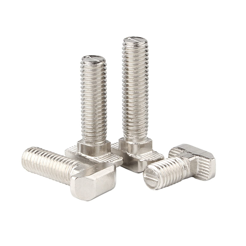 Metric M6 x 12mm Thread T Slot,Drop-in Bolt T-Bolt,Hammer Head Bolt,T Screw Stud for 3030 Series Standard 8mm T-Slot Aluminum Extrusion Profile,Carbon Steel Nickel Plated (3030 Series,20Pcs)
