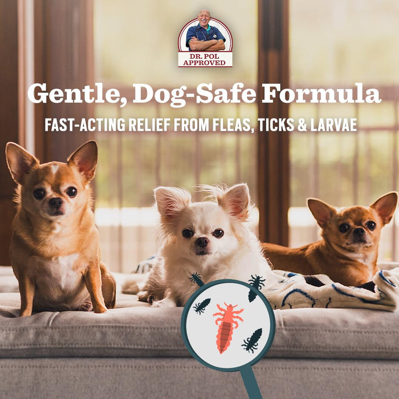 Dr. Pol Incredi-Pol Flea & Tick Spray | Fast-Acting Pest Control for Dogs | Helps Repel & Eliminate Fleas, Ticks & Larvae | Safe & Effective Formula | 8 oz