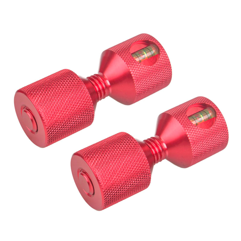 1-1/8" Two Hole Pins Built-in Level 6061 Aluminum 2 Hole Flange Alignment Pin with Anodized Oxide Red Finish 4Pcs 4