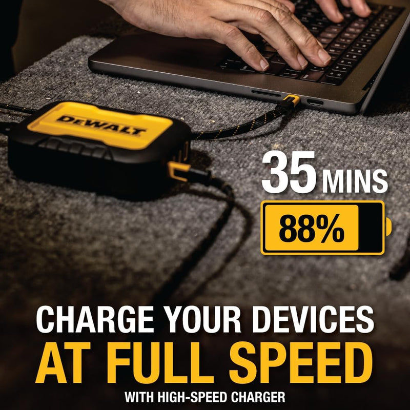 DEWALT Heavy Duty USB C to USB C Fast Charging Cables w/Kevlar, Flat 240W USBC to USBC Charge Cables, High Speed Type C Charging for iPhone 17 16 15 Series, Samsung Galaxy, MacBook, Pixel, 2-Pack 4FT Yellow&Black