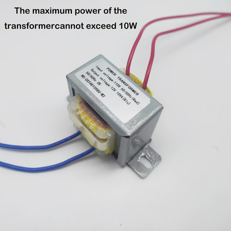 12V/10W AC/AC Power Transformer, Input 110V 50/60HZ Single-Phase Transformer,Step Down Transformer 110v to 12vac Power Converters Control Transformer