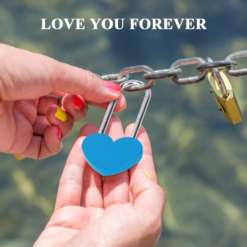 25PCS Blue Love Lock No Key Heart Padlocks 3.5" 50mm Aluminum Unity Locks 25 Pieces