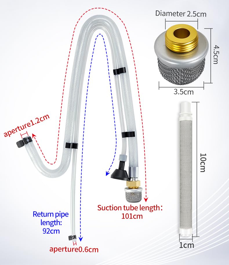 Suction Tube Kit for Graco Magnum Project Painter Plus X5 X7 ProX17 and ProX19 Stand Airless Paint Sprayer ﻿