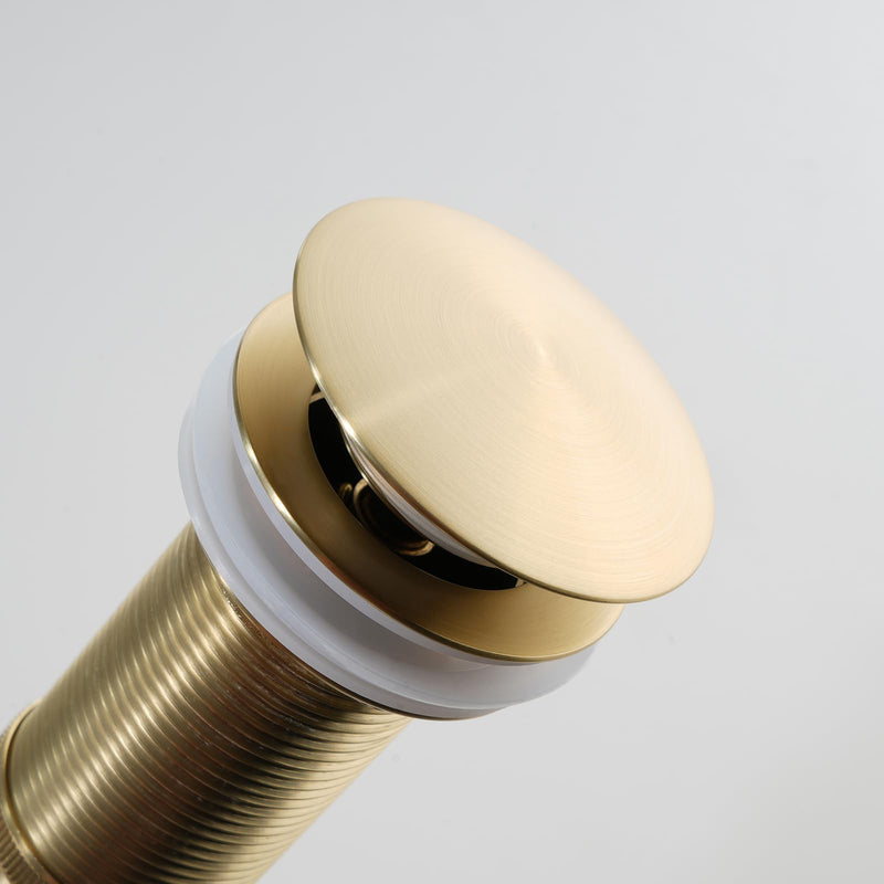 Lefton Pop-up Bathroom Sink Drain Stopper Without Overflow for Vessel Sink Lavotory Vanity, D01 (Brushed Gold) Brushed Gold