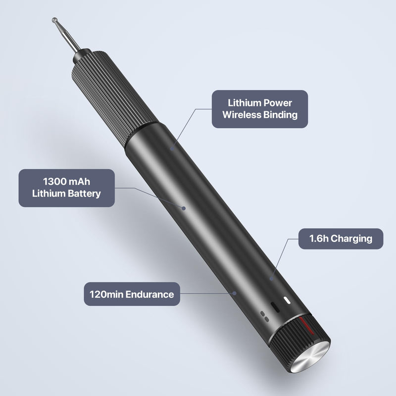 Electric Engraving Pen, USB Rechargable Engraving Pen with 24 Bits, Cordless Etching Engraving Tool, Portable DIY Rotary Engraver for Jewelry, Wood, Glass, Stone, Carving, Resin Grey