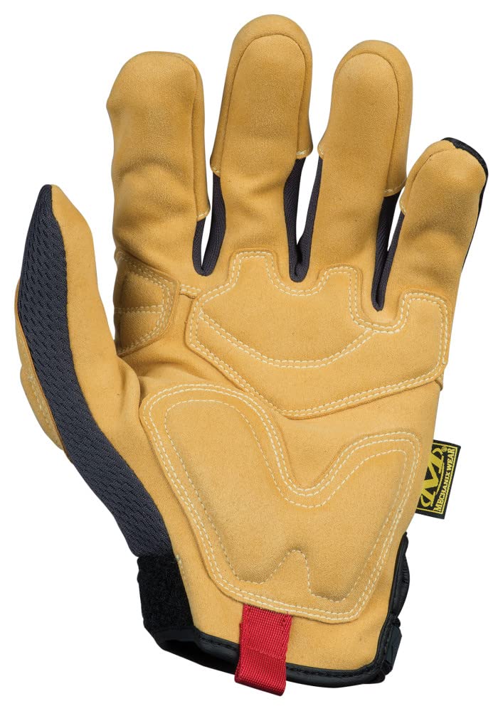 Mechanix Wear Material4X Padded Palm Gloves - Durable Abrasion-Resistant Gloves for Protecting Hands - Leather - TrekDrey Material - Machine Washable - Brown/Black - Large