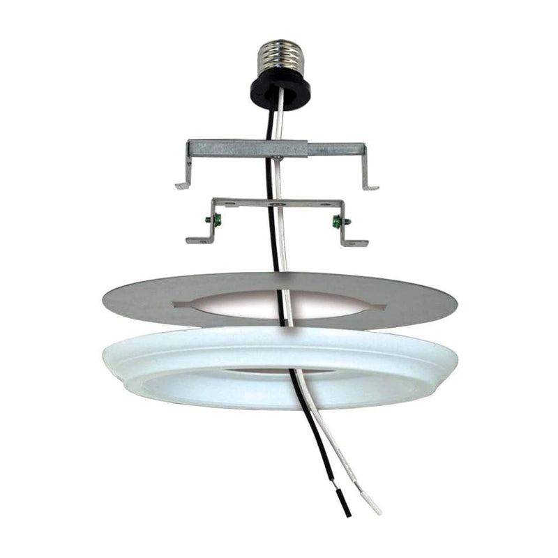 Aspen Creative 21067-11, Recessed Lighting Converter Kit, 8" Diameter, White Plastic Medallion 1 SET