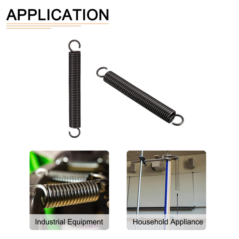 2.5x18x150mm(WxODxL) Extension Spring - 1Pack - Good for Home Repair Machinery - Manganese Steel Extended Compressed Spring - Black 2.5x18x150mm