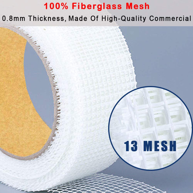 Drywall Joint Tape-13 MESH,100% Fiberglass 1.88-Inch X 180Feet,Heavy-Duty Self-Adhesive Wall Crack and Seam Patch