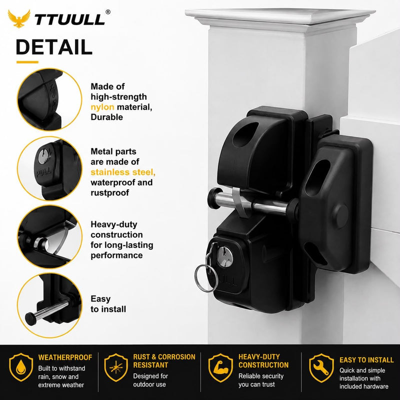 Double Sided Locking Security Gate Latch