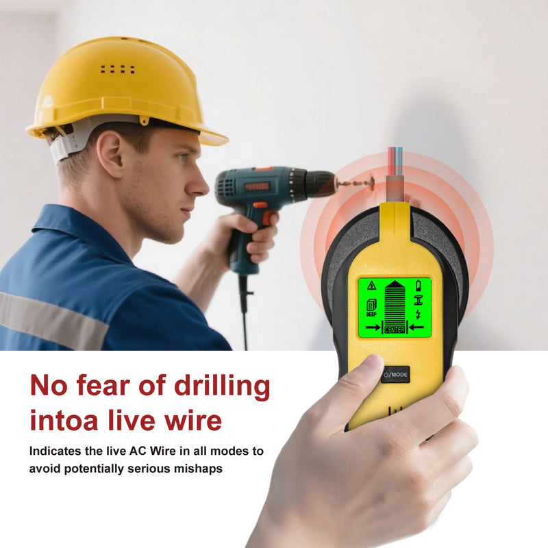5-in-1 Stud Finder Wall Scanner – Detects Wood, Metal & AC Wires with HD LCD Display & Audio Alarm