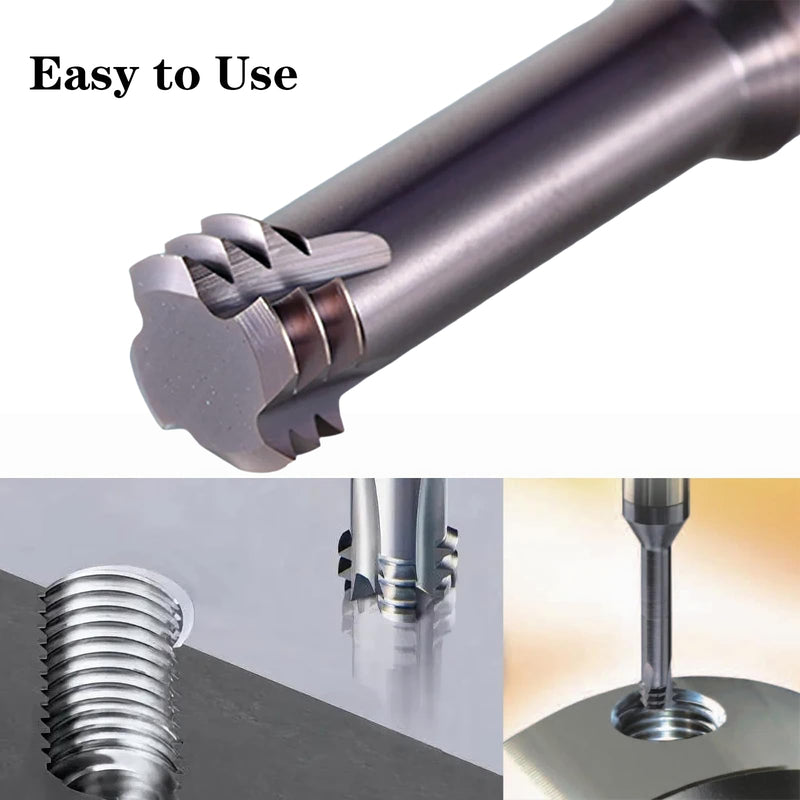 1pcs Thread Mill Router Bit,UNC8-32 x D4 Tungsten Steel Milling Cutter,3T 3 Flute Engraving Threading Tools for CNC Milling Machine,Nano Coating HRC60 for Metal, Stainless Steel,Cast Iron (UNC8-32*D4) UNC8-32*D4