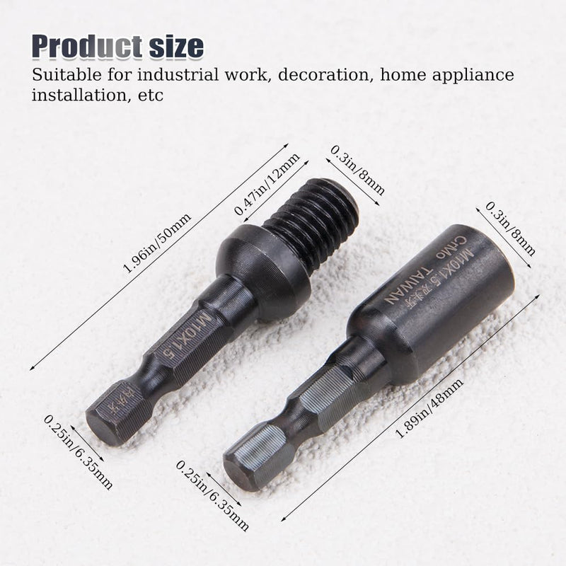 2Pcs High Stability M10 Hanger Bolt Driver Double-Ended Screw Nut & Threaded Insert Driver Tool for Woodworking Home Appliance Fixing(1/4 Inch Drive M10*1.5mm) - NewNest Australia