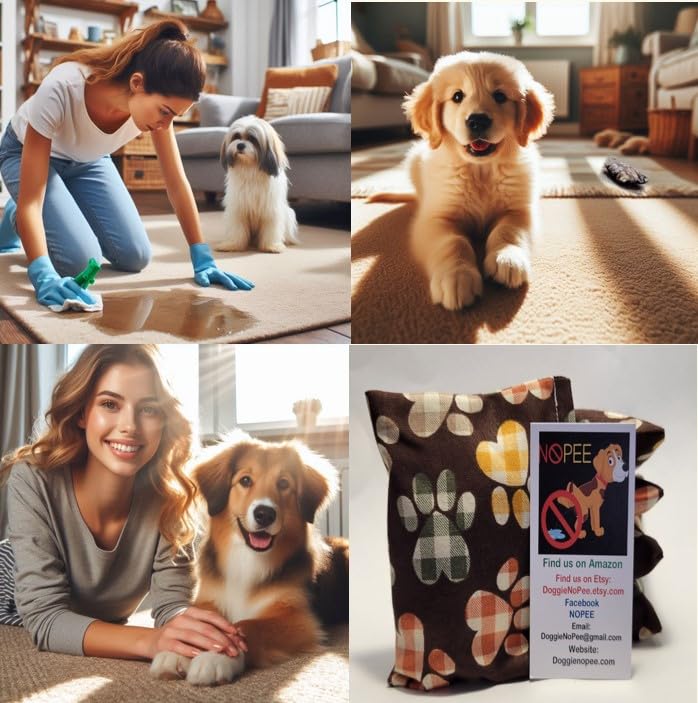 Dog Marking Prevention - Indoor -Permanent - Effective - Stops Dogs from Marking or Peeing - eliminates a pet urge to Mark- Put Bag Down and Your Problem is Solved (White(Rainbow Paws)) - PawsPlanet Australia