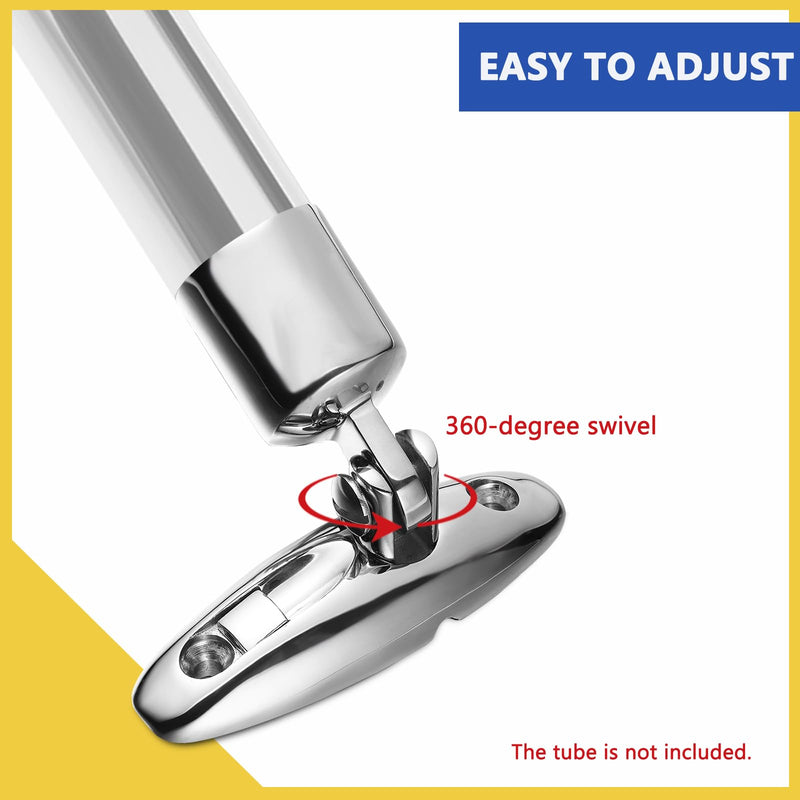 Boat Bimini Top Hardware, 316 Stainless Steel Side-Mount Quick-Release Deck Hinges with Eye End Cap Fits 7/8 inch OD Round Tube, Bimini Top Parts for Boats(2 Pair) 7/8 inch(22 mm)