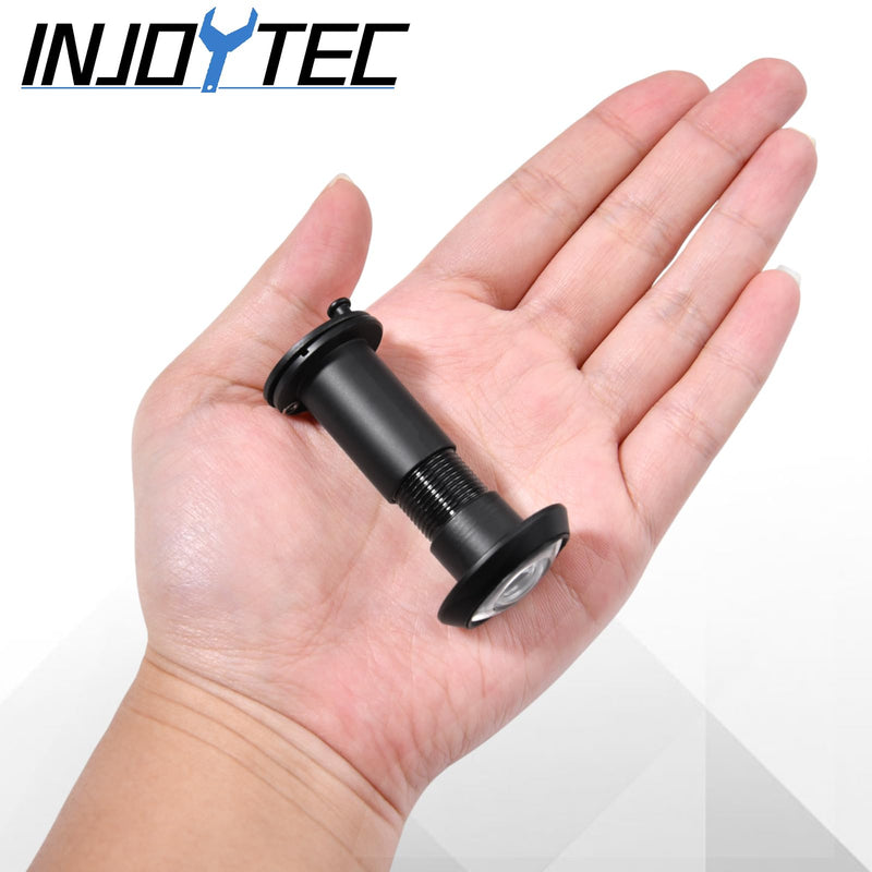 Door Viewer Peephole with Cover 200 Degree Zinc Alloy Security Peephole Adjustable for 1.4-2.3in with Drill Bit and Small Allen Wrench Black Anti Peeping Reverse Privacy Covers