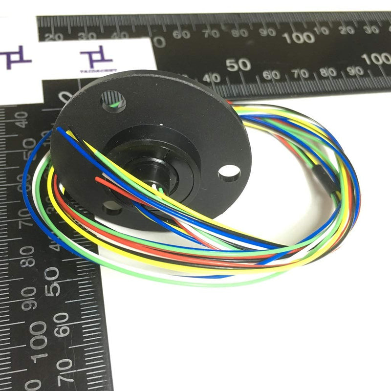 Taidacent Hollow Slip Ring Signal Power Continued 2/4/6/12 Road Collector Ring Conductive Electric Motor Slip Ring Rotating Connector (5mm Inner Diameter 22mm Outer Diameter 6 Wire 2A)