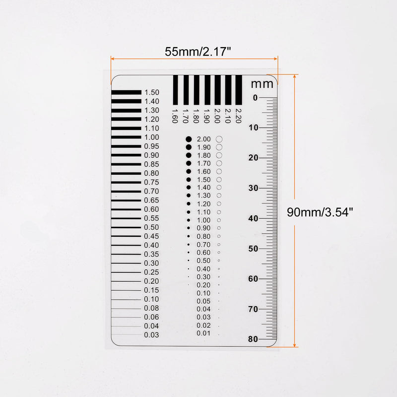 HARFINGTON 5pcs High Precision SEC Size Estimation Chart 80mm Covered Transparency Flaw Detection Film Ruler for Diameter and Line Width Defects Measuring 5