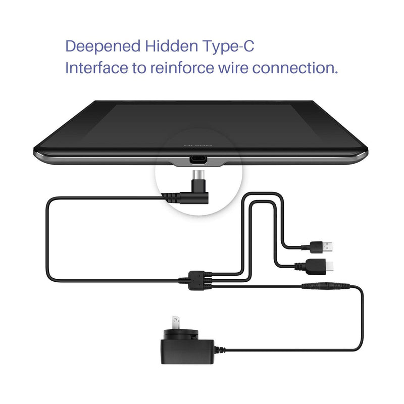 3-in-1 Cable Suitable for Huion KAMVAS Pro 12/13/16 Graphics Drawing Monitor