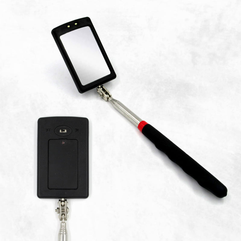 Inspection Mirror, Telescoping Mirror, Inspection Mirror Telescoping, Mechanic Mirror, Extendable Mirror, Mirror On A Stick, Telescope Mirror, Telescopic, Retractable, w/Light, Inspector, Automotive