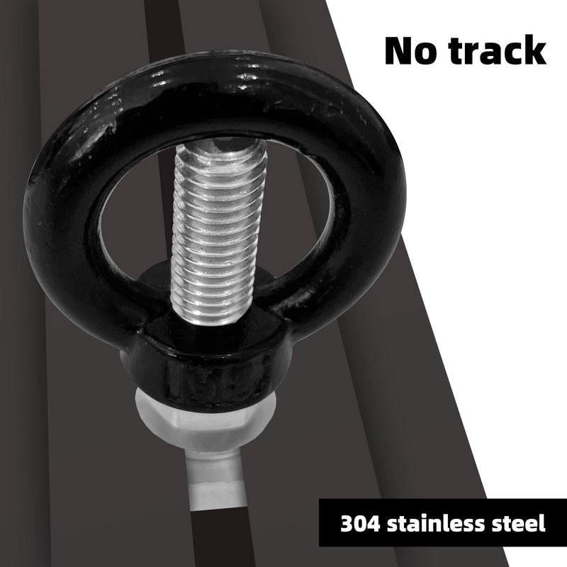 4 Pack M8 T-Slot Bolt with Eye Nut, Stainless Steel Roof Rack T Track Bolts, Heavy Duty Lifting Eye Bolts T Slot Bolt Tie Down Rings Anchoring Kit for Holding Bungee Cord, Ropes, Hooks