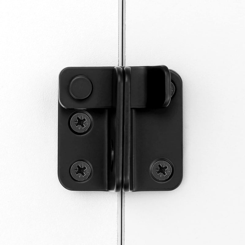 2 Packs Flip Latches，1.81” x 1.77”Black Stainless Steel Thickened Heavy Duty Hasp barn gate flip Door Latch Bi-fold Door Lock,Sliding Door Antique Lock Wine Cabinet Closet Door Latches Small_Black_2 Pack