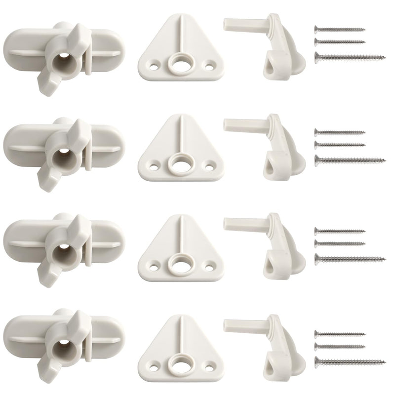 Pontoon Gate Latch Replacement Kit, 4pcs Pontoon Gate Latch Fits 1-1.25 inch Square Frames Boat Door Latches Fits Left and Right Hinged Doors Includes Hardware
