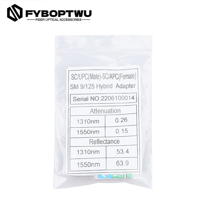 4 Pcs Fiber Optical Adapter - SC/UPC Male to SC/APC Female Singlemode Hybrid Optical Fiber Convertor/Coupler 4