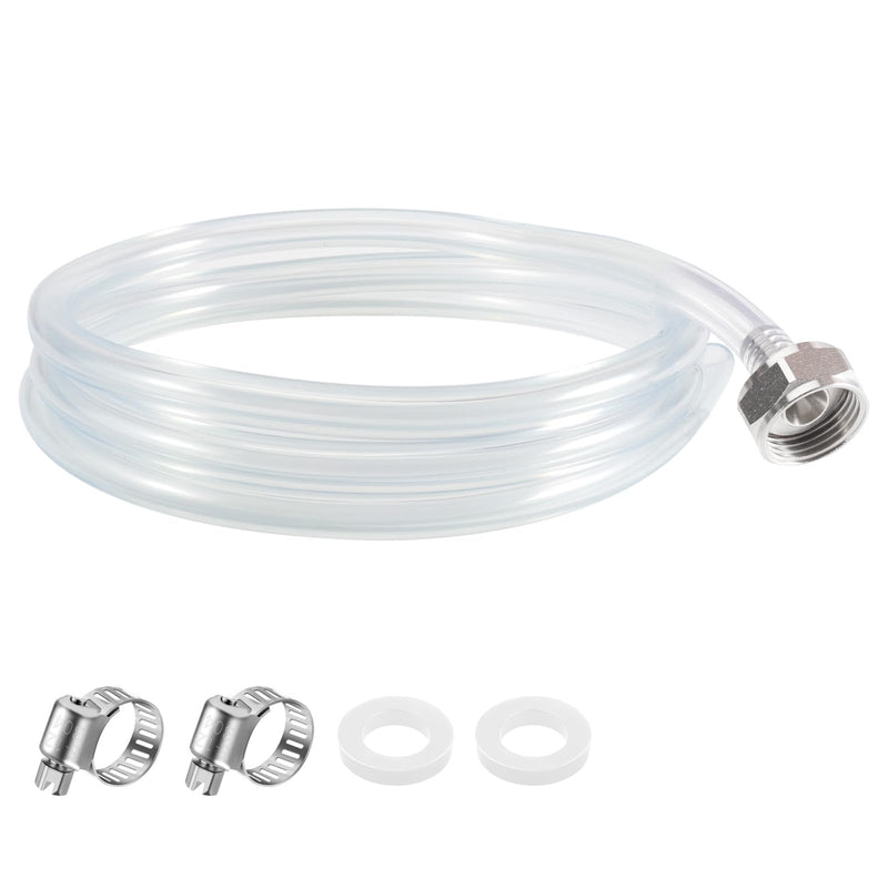 Draft Beer Line with Barb Connector, Kegerator Accessory Kit Beer tower Brewing Tubing Hose, 5 Feet Clear Vinyl Tubing Draft Beer Dispensing 3/16" ID 7/16" OD Tubing Hose for Beer Tap D Coupler