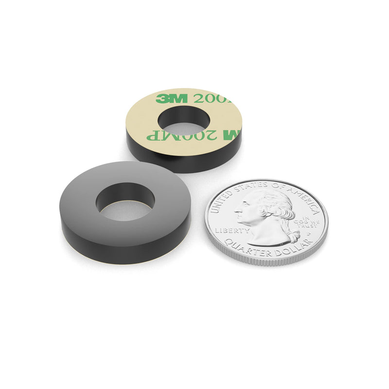 Isolate It: Sorbothane Vibration Isolation Washer 70 Duro with 3M Adhesive (.45" ID - 1" OD - .19" H) - 8 Pack