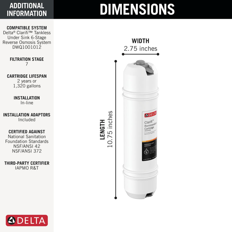 Delta Faucet Clarifi Remineralization Cartridge, DWQ300300 Remineralizer