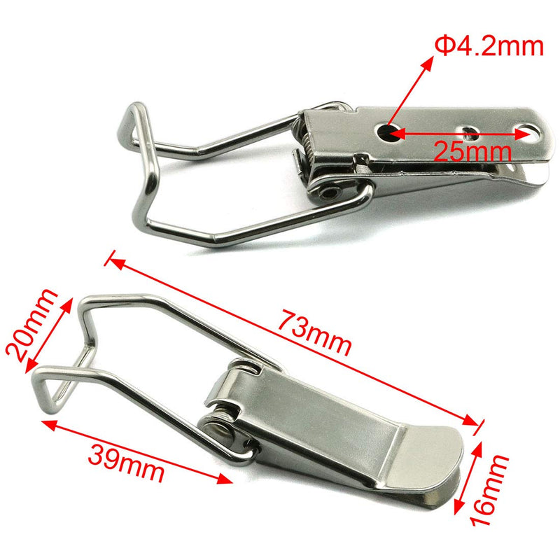HJ Garden 4pcs Spring Loaded Toggle Latch Hasp,304 Stainless Steel Box Cabinet Latch Catch Locks Hasps 73mm/2.88 in L115B-73mm