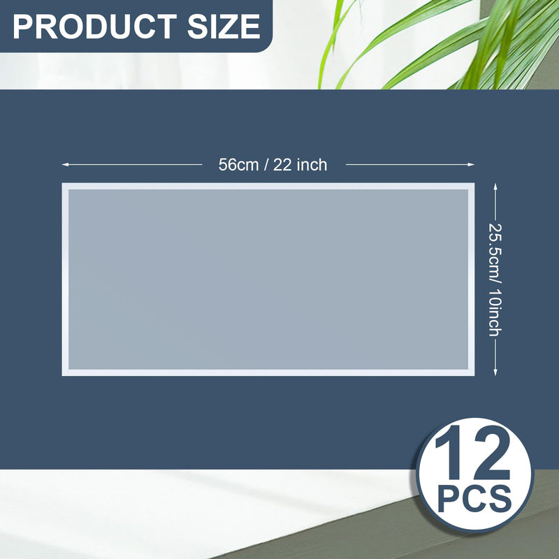 Fabbay 12 Pcs Sandblast Cabinet Inner Lens Protector 22 x 10'' Standard Abrasive Window Blasting Cabinet Lens Cover Adhesive Polyester Clear Visibility Sand Blast Film for Media Blaster Replacement
