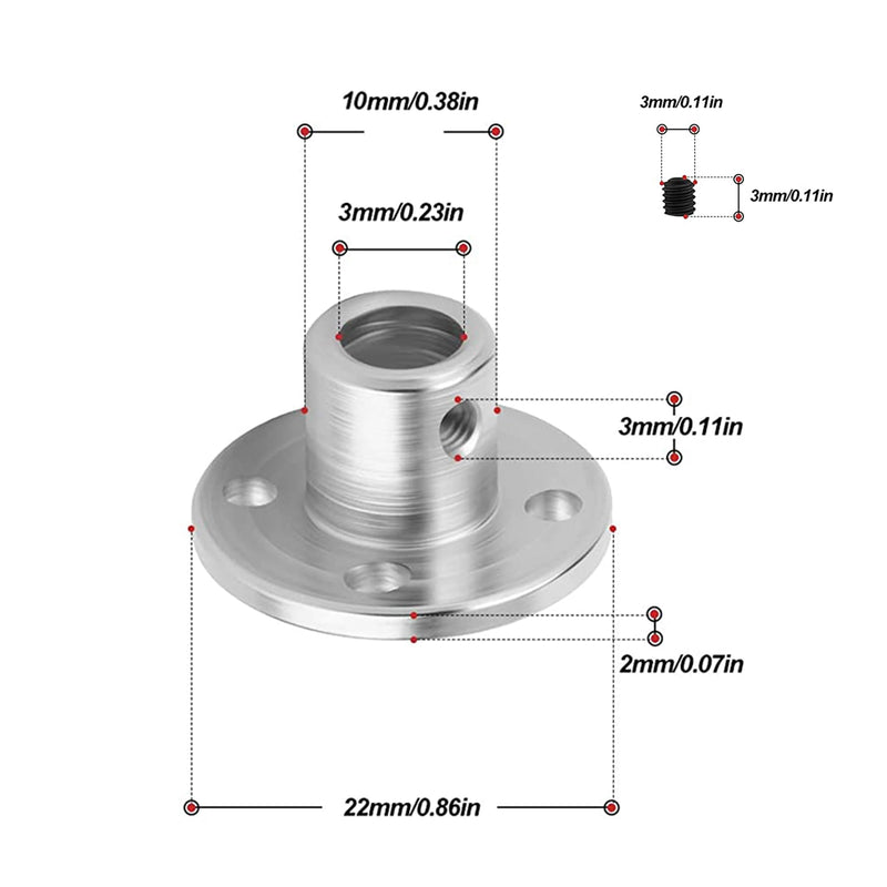 4 Pack 3mm Flange Coupling Connector, Rigid Guide Model Coupler Accessory, Shaft Axis Fittings for DIY RC Model Motors, High Hardness Coupling Connector 4