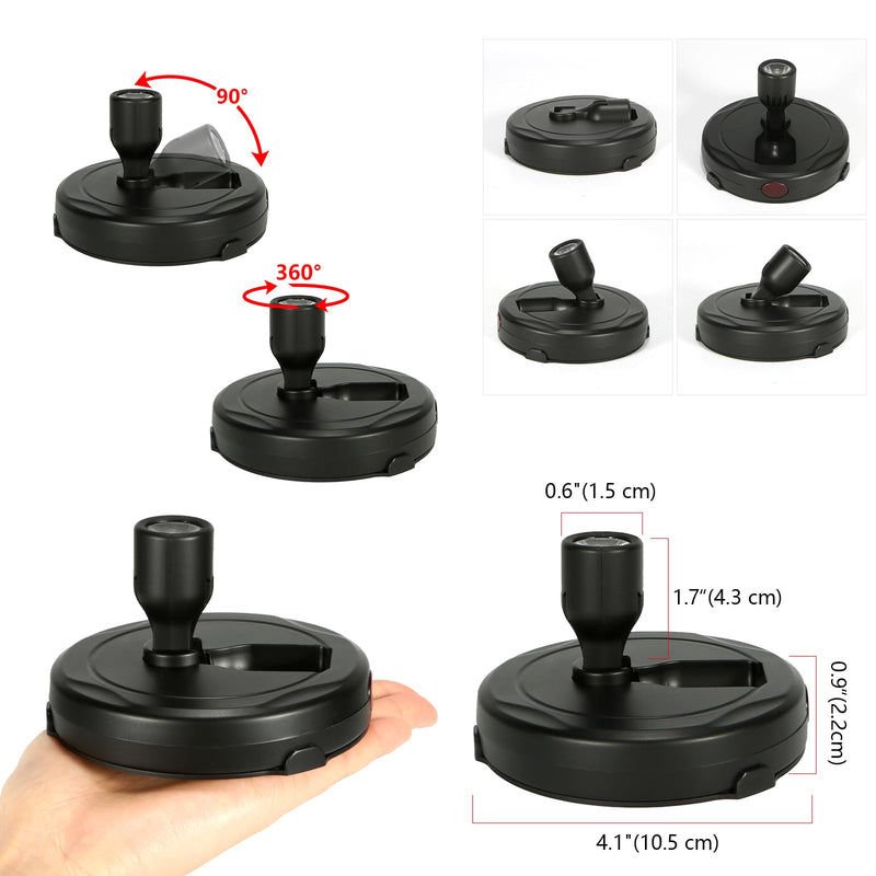 Wireless Spotlight Battery Operated, LED Display Puck Lights, Dimmable Accent Lighting with Remote, Stick on Uplight for Picture Tree Painting Gallery Portrait Dartboard Art Photo Plants Pure Black - NewNest Australia
