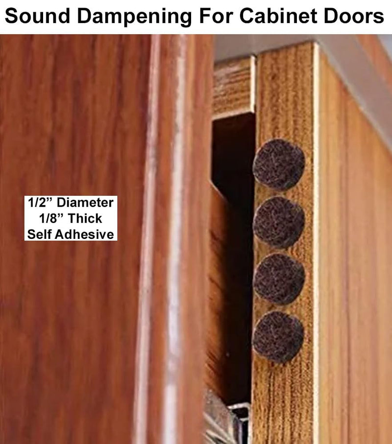Black Self Adhesive Felt Bumpers 1/2" Diameter and 1/8" Thick (48 Pack), Round